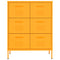 vidaXL Drawer Cabinet Mustard Yellow 80x35x101.5 cm Steel