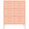 vidaXL Drawer Cabinet Pink 80x35x101.5 cm Steel