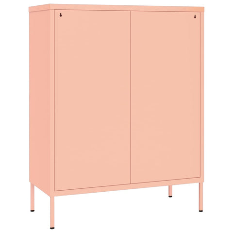 vidaXL Drawer Cabinet Pink 80x35x101.5 cm Steel