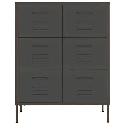 vidaXL Drawer Cabinet Anthracite 80x35x101.5 cm Steel