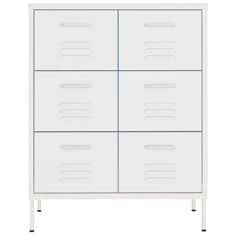vidaXL Drawer Cabinet White 80x35x101.5 cm Steel