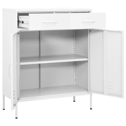 vidaXL Storage Cabinet White 80x35x101.5 cm Steel