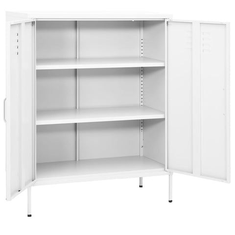 vidaXL Storage Cabinet White 80x35x101.5 cm Steel