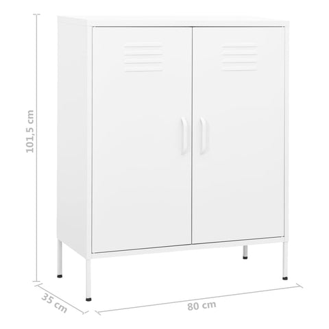 vidaXL Storage Cabinet White 80x35x101.5 cm Steel