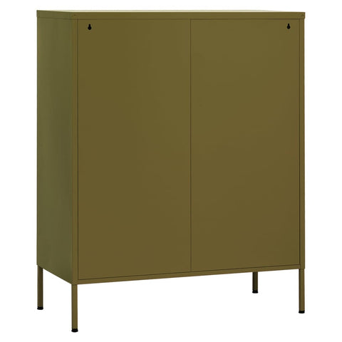 vidaXL Storage Cabinet Olive Green 80x35x101.5 cm Steel