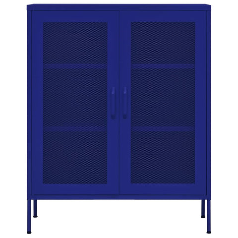 vidaXL Storage Cabinet Navy Blue 80x35x101.5 cm Steel