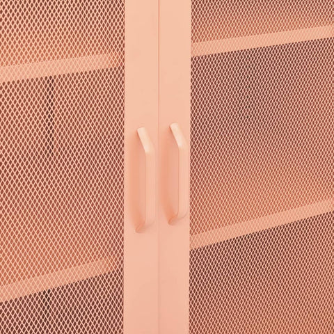 vidaXL Storage Cabinet Pink 80x35x101.5 cm Steel