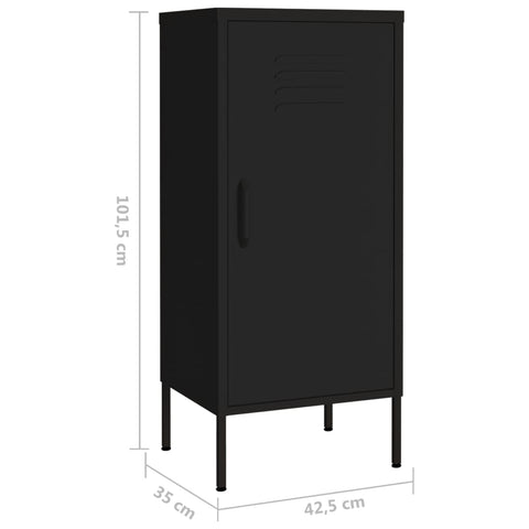 vidaXL Storage Cabinet Black 42.5x35x101.5 cm Steel
