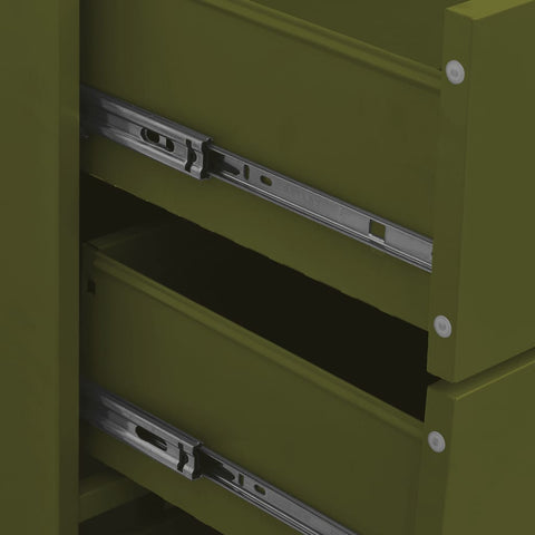 vidaXL Chest of Drawers Olive Green 80x35x101.5 cm Steel