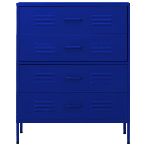 vidaXL Chest of Drawers Navy Blue 80x35x101.5 cm Steel