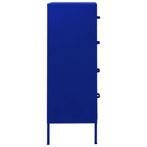 vidaXL Chest of Drawers Navy Blue 80x35x101.5 cm Steel