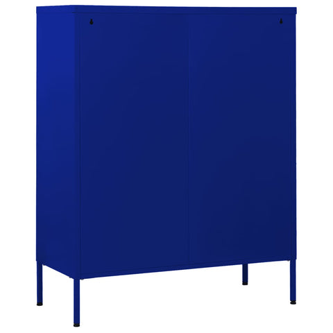 vidaXL Chest of Drawers Navy Blue 80x35x101.5 cm Steel