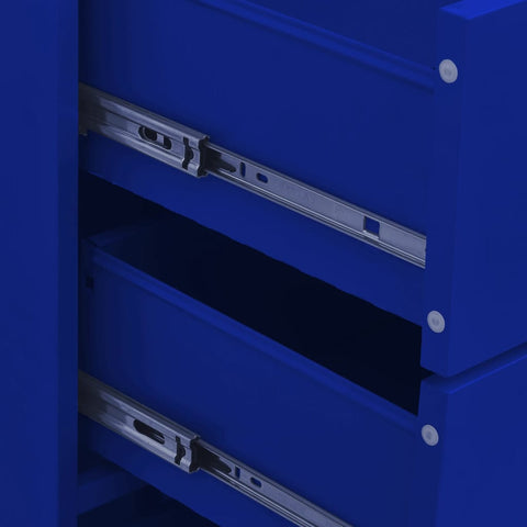 vidaXL Chest of Drawers Navy Blue 80x35x101.5 cm Steel