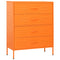 vidaXL Chest of Drawers Orange 80x35x101.5 cm Steel