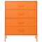 vidaXL Chest of Drawers Orange 80x35x101.5 cm Steel