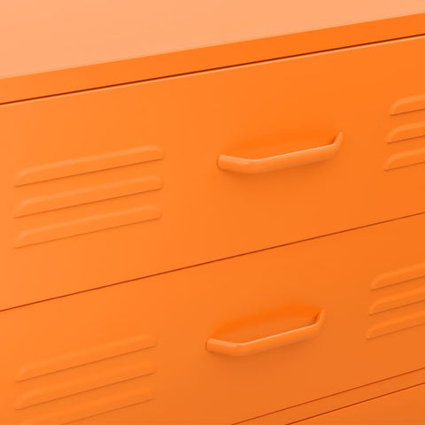 vidaXL Chest of Drawers Orange 80x35x101.5 cm Steel