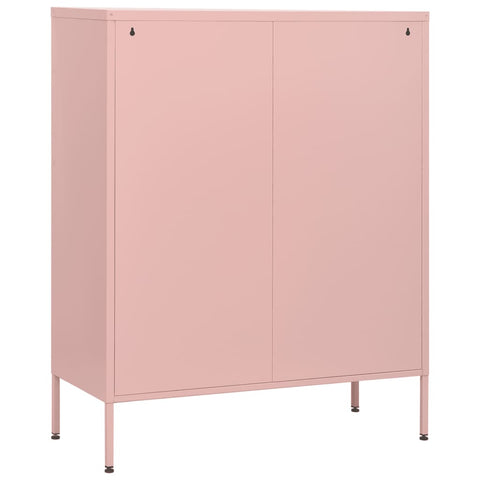 vidaXL Chest of Drawers Pink 80x35x101.5 cm Steel