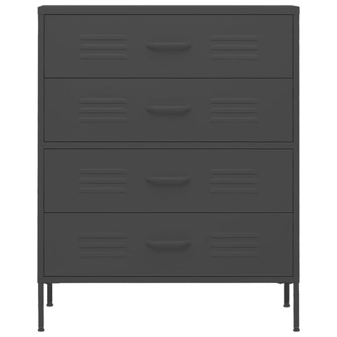 vidaXL Chest of Drawers Anthracite 80x35x101.5 cm Steel