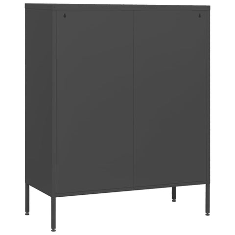 vidaXL Chest of Drawers Anthracite 80x35x101.5 cm Steel