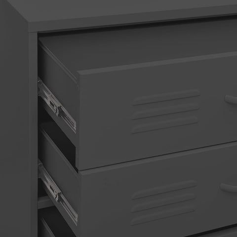 vidaXL Chest of Drawers Anthracite 80x35x101.5 cm Steel