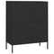 vidaXL Chest of Drawers Black 80x35x101.5 cm Steel