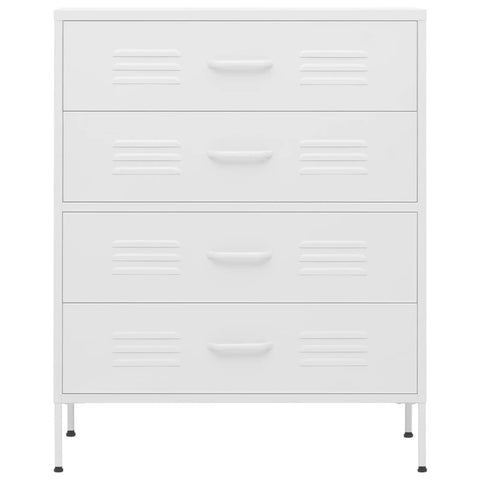 vidaXL Chest of Drawers White 80x35x101.5 cm Steel