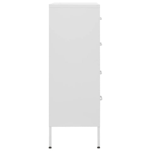 vidaXL Chest of Drawers White 80x35x101.5 cm Steel
