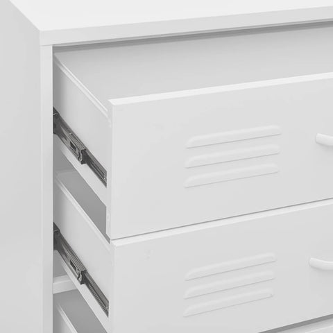 vidaXL Chest of Drawers White 80x35x101.5 cm Steel