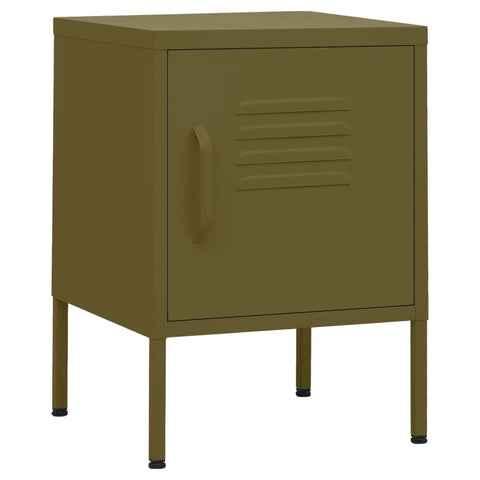 vidaXL Nightstand Olive Green 35x35x51 cm Steel