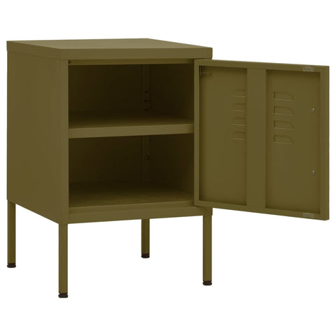 vidaXL Nightstand Olive Green 35x35x51 cm Steel