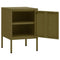 vidaXL Nightstand Olive Green 35x35x51 cm Steel