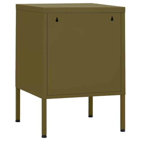 vidaXL Nightstand Olive Green 35x35x51 cm Steel