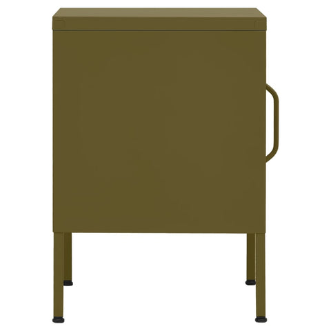 vidaXL Nightstand Olive Green 35x35x51 cm Steel