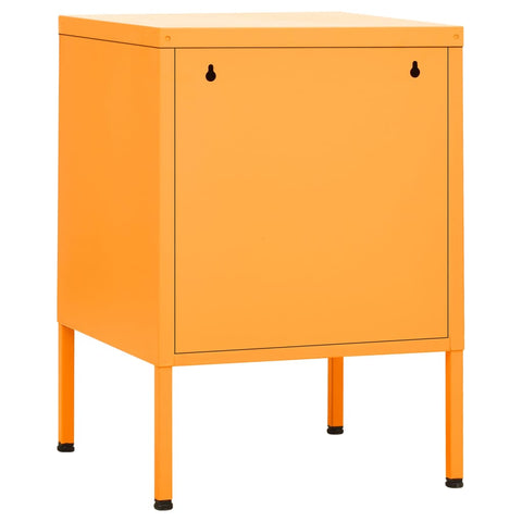 vidaXL Nightstand Mustard Yellow 35x35x51 cm Steel