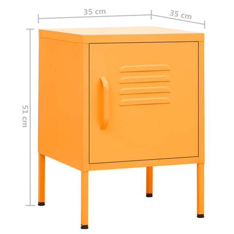 vidaXL Nightstand Mustard Yellow 35x35x51 cm Steel