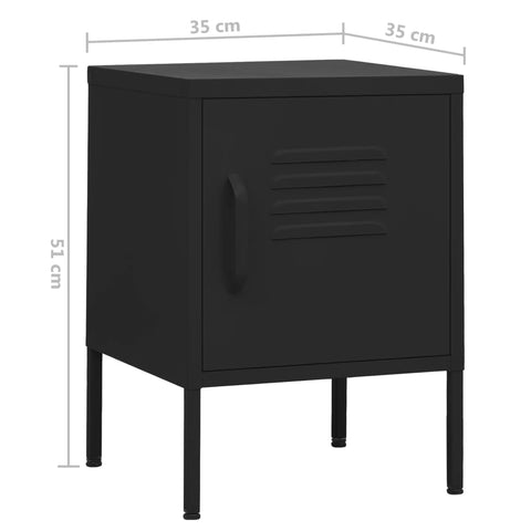 vidaXL Nightstand Black 35x35x51 cm Steel