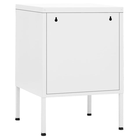 vidaXL Nightstand White 35x35x51 cm Steel