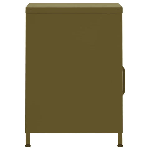 vidaXL Nightstand Olive Green 35x35x51 cm Steel