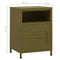 vidaXL Nightstand Olive Green 35x35x51 cm Steel