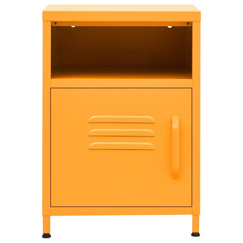 vidaXL Nightstand Mustard Yellow 35x35x51 cm Steel