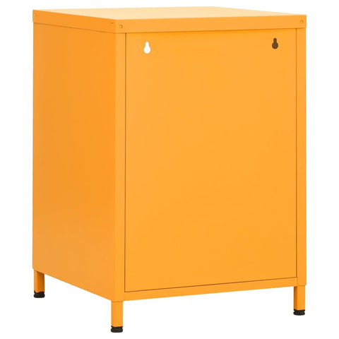 vidaXL Nightstand Mustard Yellow 35x35x51 cm Steel