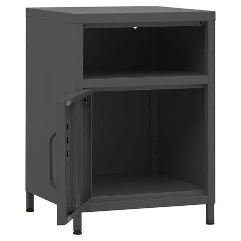 vidaXL Nightstand Anthracite 35x35x51 cm Steel