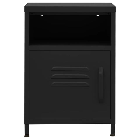 vidaXL Nightstand Black 35x35x51 cm Steel