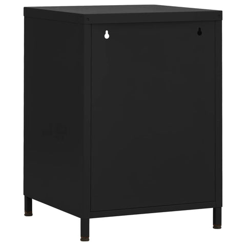 vidaXL Nightstand Black 35x35x51 cm Steel
