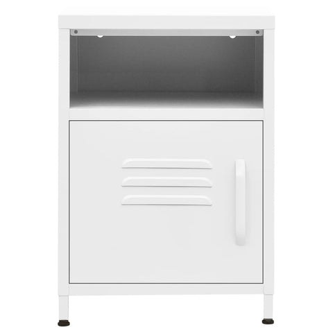 vidaXL Nightstand White 35x35x51 cm Steel