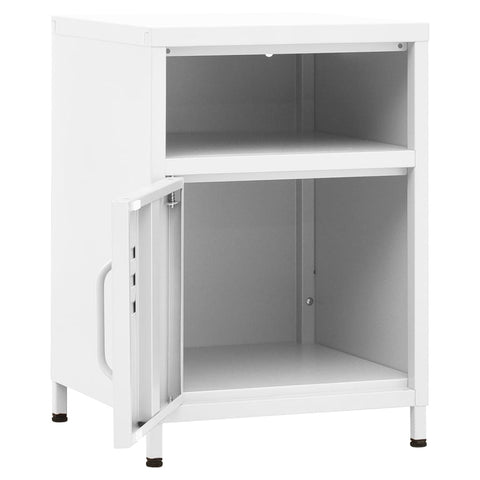 vidaXL Nightstand White 35x35x51 cm Steel