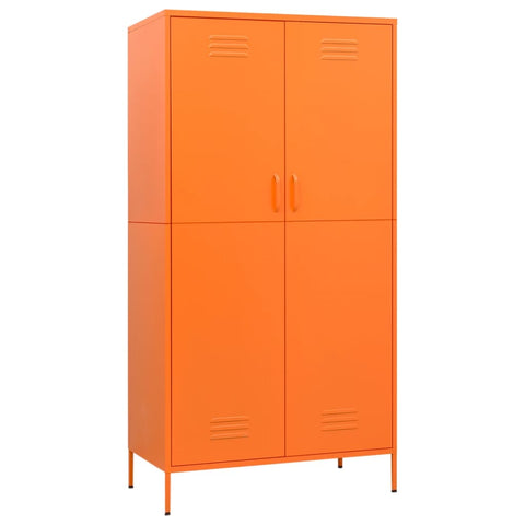 vidaXL Wardrobe Orange 90x50x180 cm Steel