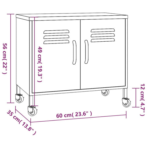 vidaXL Storage Cabinet Navy Blue 60x35x56 cm Steel