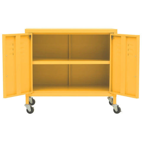 vidaXL Storage Cabinet Mustard Yellow 60x35x56 cm Steel