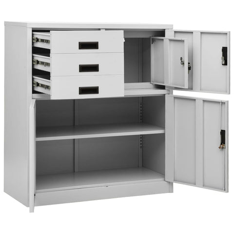 vidaXL Office Cabinet Light Grey 90x40x102 cm Steel